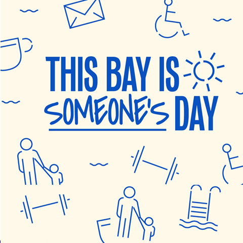 This Bay is Someone's Day logo surrounded by icons of people going about their day.